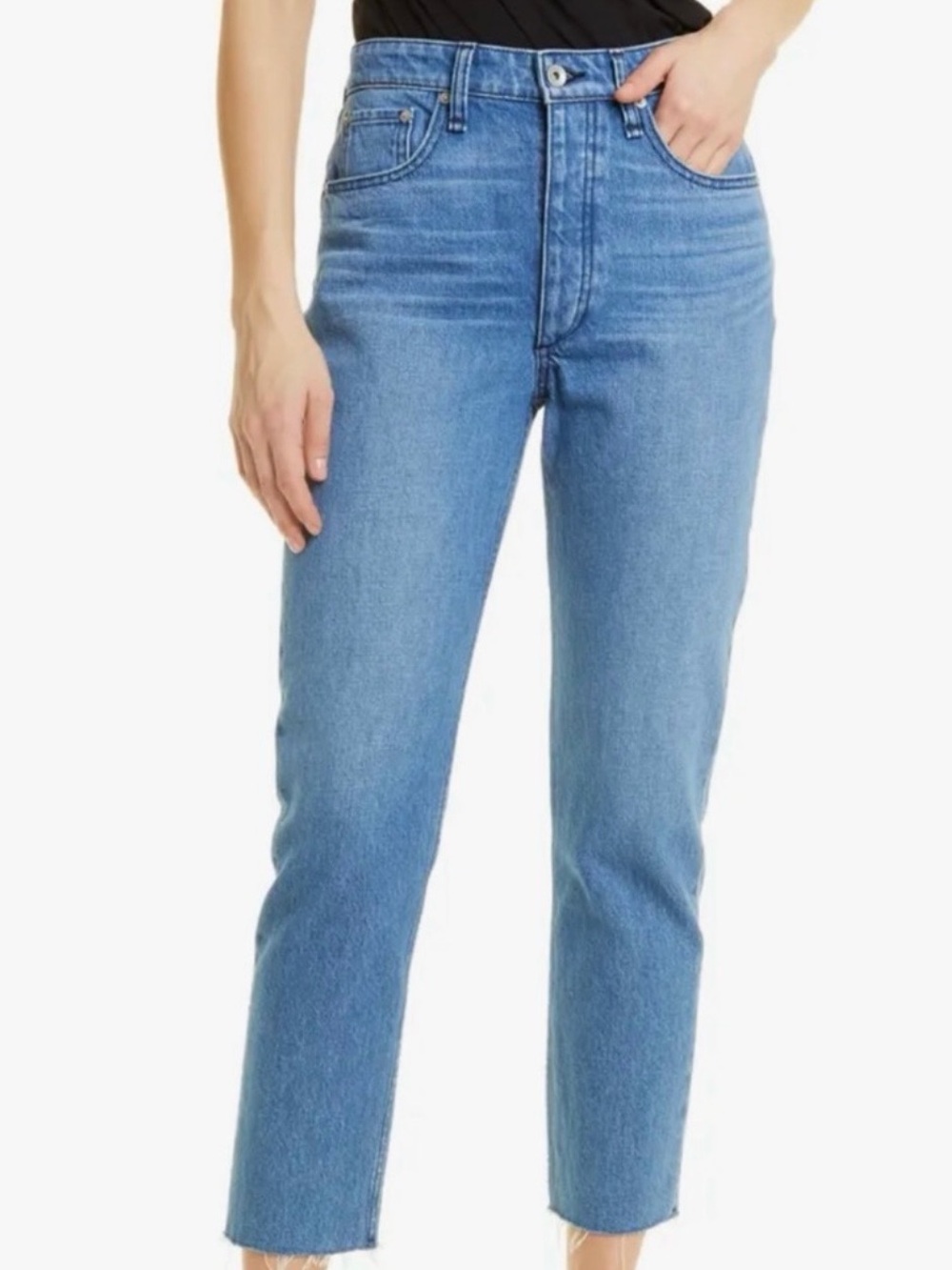 NWT Rag & Bone Nina Classic High-Rise ankle cigarette Jeans - Light Blue
